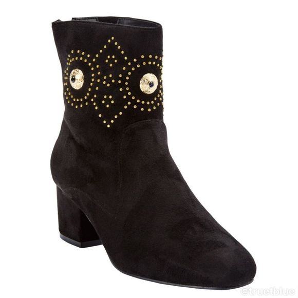 comfortview Shoes - Embellished Faux Suede Booties